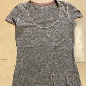GAP scoop neck top. heather gray